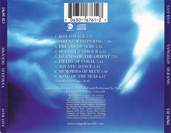Vangelis : Oceanic (CD, Album)
