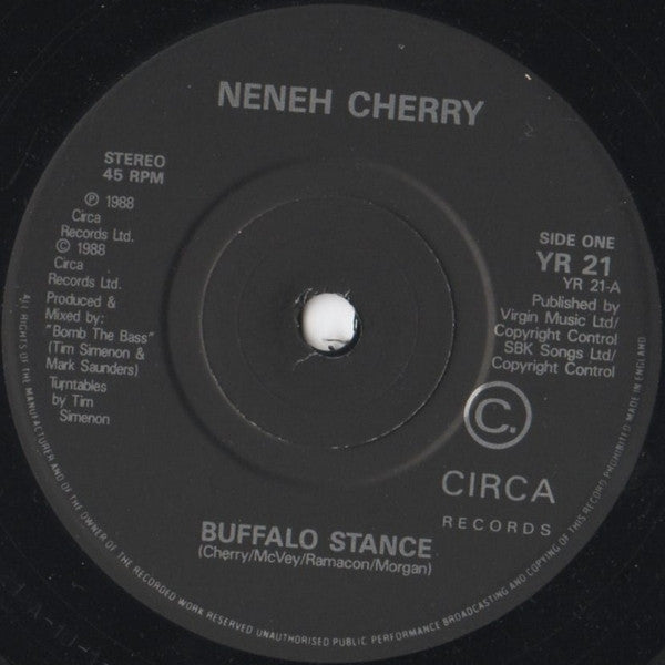 Neneh Cherry : Buffalo Stance (7", Single, Pap)