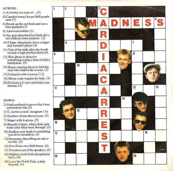 Madness : Cardiac Arrest (7", Single, Whi)
