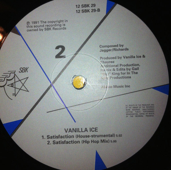 Vanilla Ice : Satisfaction (12", Single)