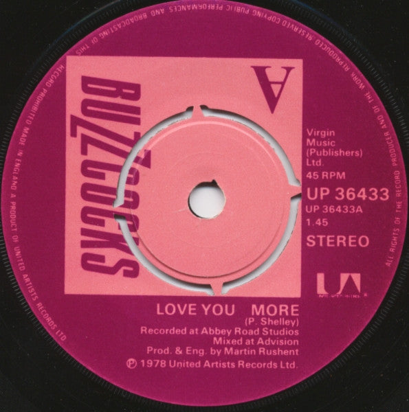 Buzzcocks : Love You More (7", Single)