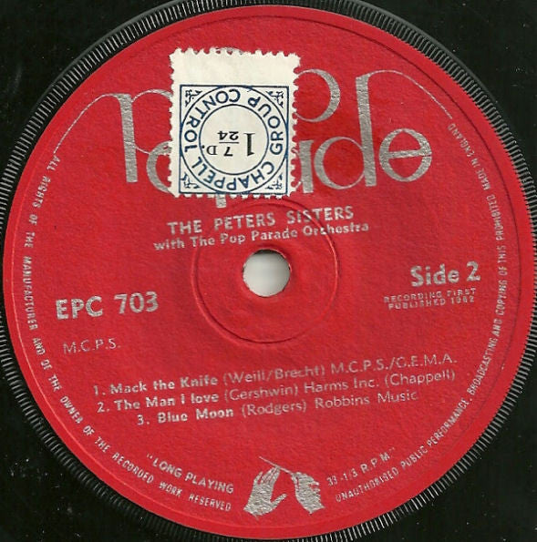 Peters Sisters With The Pop Parade Orchestra : The Peters Sisters With The Pop Parade Orchestra (7", EP)