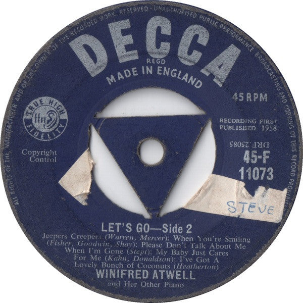 Winifred Atwell : Let's Go (7", Single)