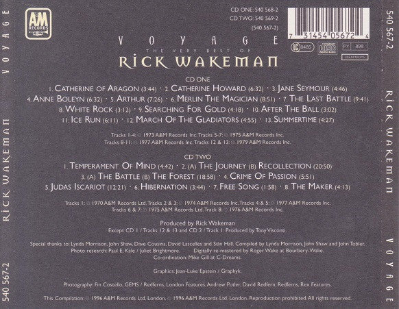 Rick Wakeman : Voyage (The Very Best Of Rick Wakeman) (2xCD, Comp, RM)