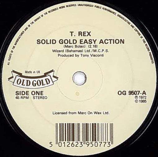 T. Rex : Solid Gold Easy Action (7", Single)