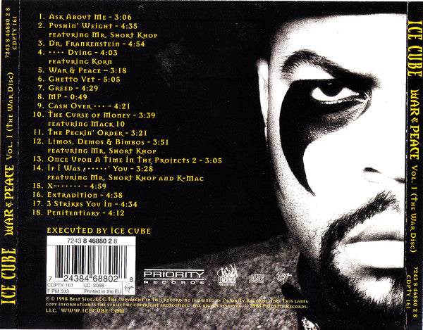 Ice Cube : War & Peace Vol. 1 (The War Disc) (CD, Album)