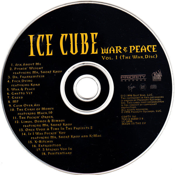 Ice Cube : War & Peace Vol. 1 (The War Disc) (CD, Album)