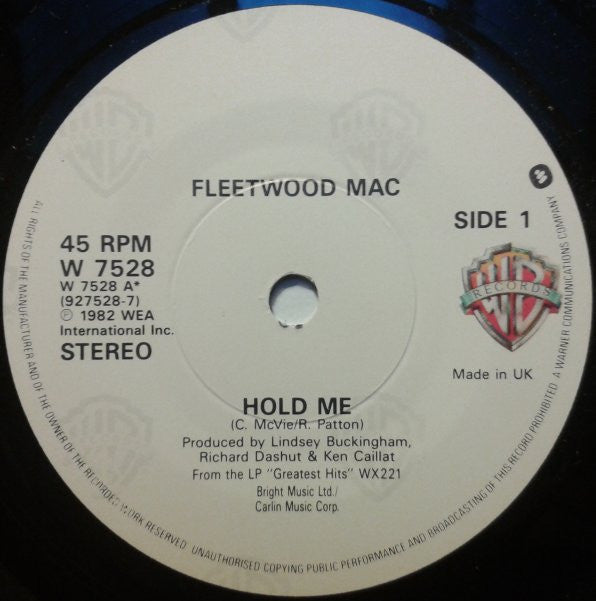 Fleetwood Mac : Hold Me (7", Single)