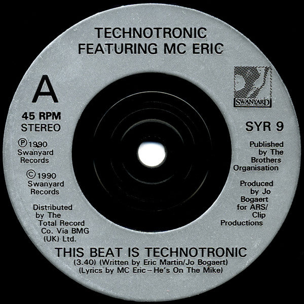 Technotronic Featuring MC Eric : This Beat Is Technotronic (7", Single, Sil)