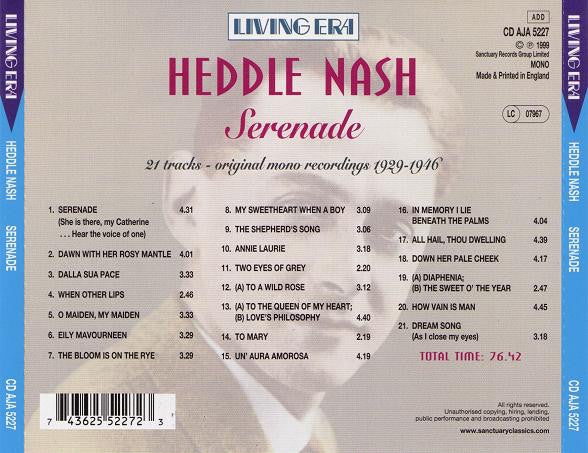 Heddle Nash : Serenade (CD, Comp)