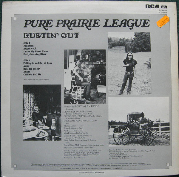 Pure Prairie League : Bustin' Out (LP, Album)