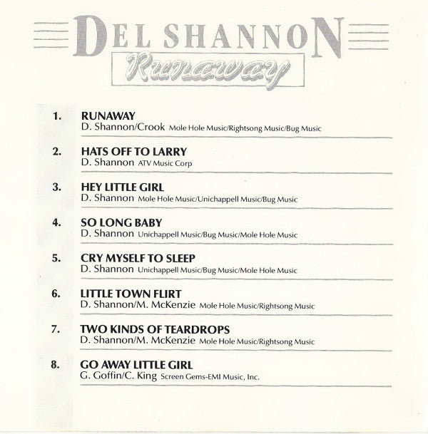 Del Shannon : Runaway (CD, Comp)