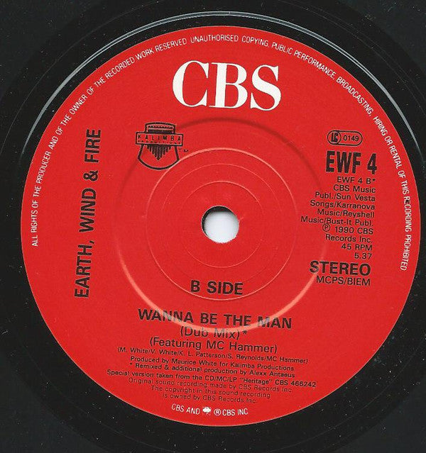 Earth, Wind & Fire Featuring MC Hammer : Wanna Be The Man (7")