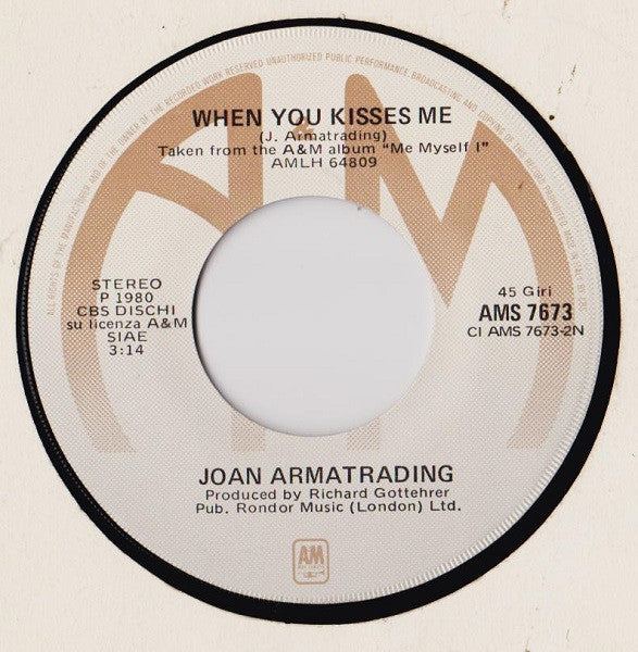 Joan Armatrading : Me Myself I / When You Kisses Me (7", Single)