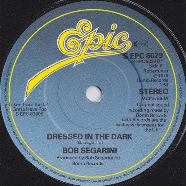 Bob Segarini : Livin' In The Movies (7", Single)