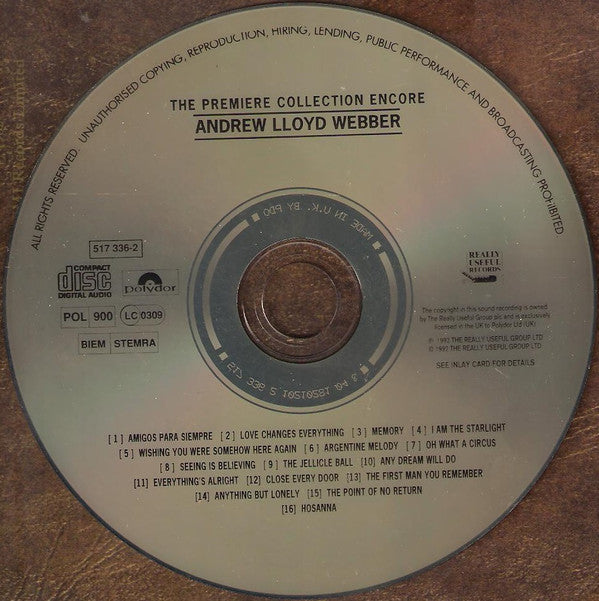 Andrew Lloyd Webber : The Premiere Collection Encore (CD, Comp)