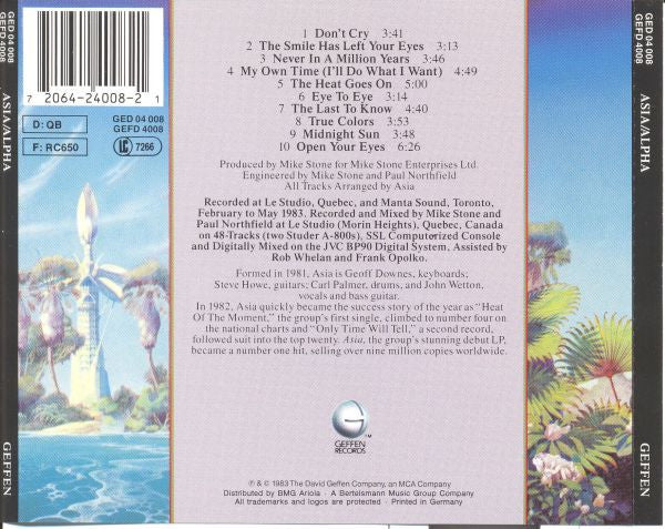 Asia (2) : Alpha (CD, Album, RE)