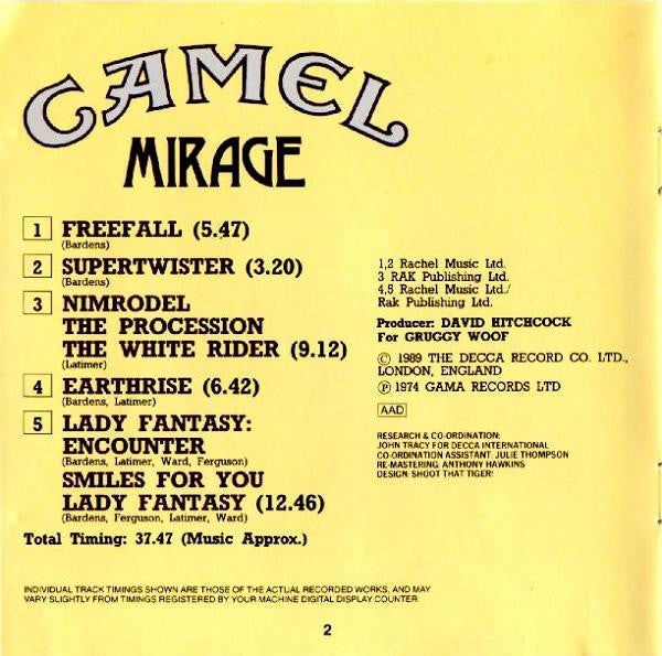 Camel : Mirage (CD, Album, RE, RM, RP)