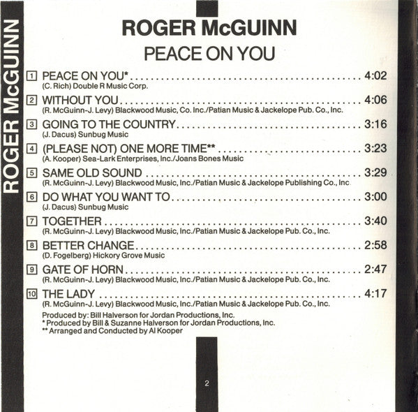 Roger McGuinn : Peace On You (CD, Album, RE)