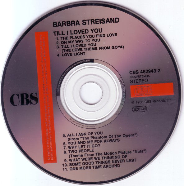 Barbra Streisand : Till I Loved You (CD, Album)