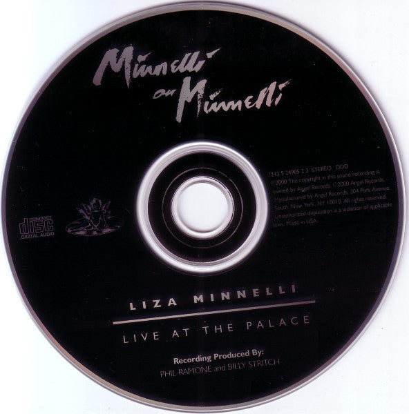 Liza Minnelli : Minnelli On Minnelli - Live At The Palace (CD, Album)