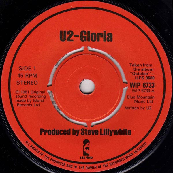 U2 : Gloria (7", Single)