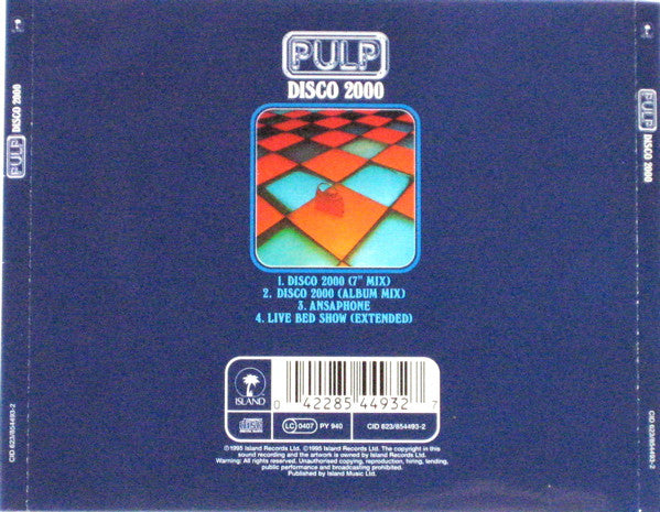 Pulp : Disco 2000 (CD, Single, CD1)