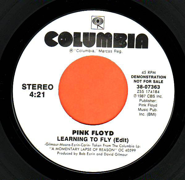 Pink Floyd : Learning To Fly (7", Single, Promo, Styrene)