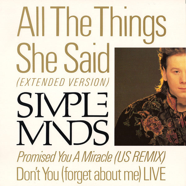 Simple Minds : All The Things She Said (Extended Version) (12", Single)