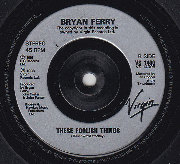 Bryan Ferry : I Put A Spell On You (7", Single)