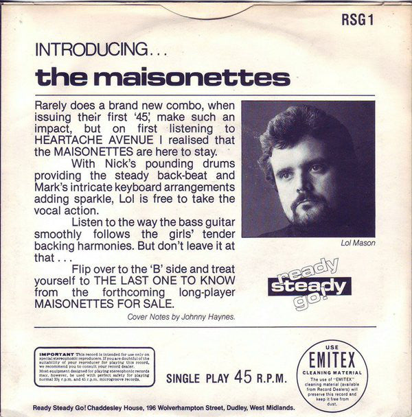 The Maisonettes : Heartache Avenue (7", Single, Sol)