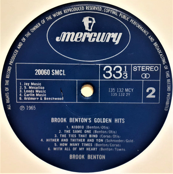 Brook Benton : Golden Hits (LP, Comp)