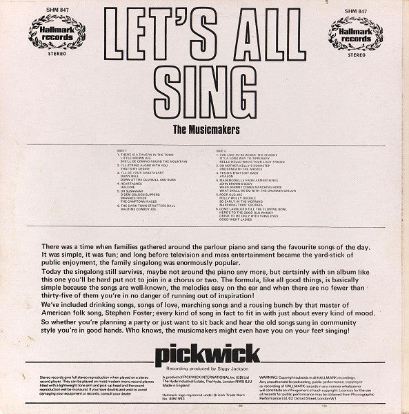 The Musicmakers : Let's All Sing (LP)