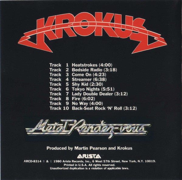 Krokus : Metal Rendez-vous (CD, Album)