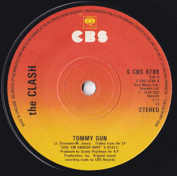 The Clash : Tommy Gun (7", Single)