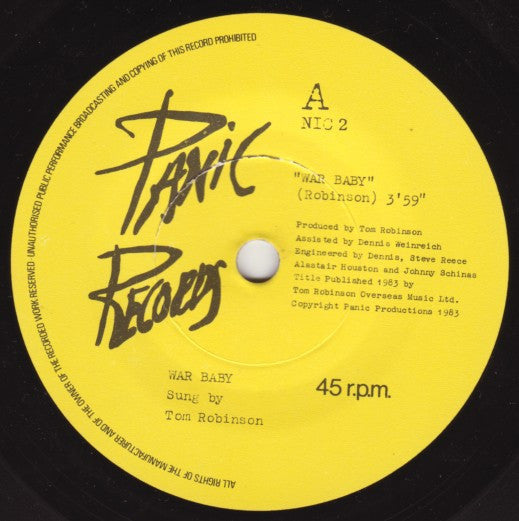 Tom Robinson : War Baby (7", Single)