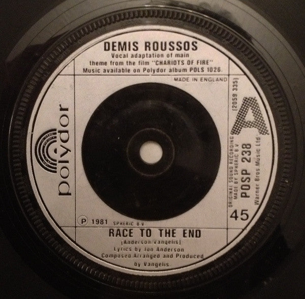 Demis Roussos : Race To The End (7", Single)