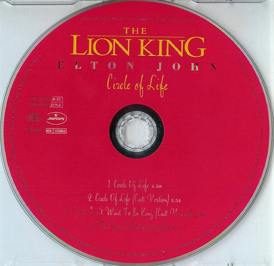 Elton John : Circle Of Life (CD, Single)