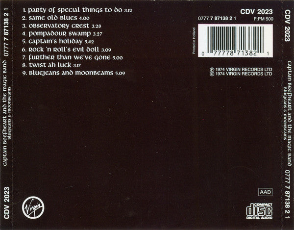Captain Beefheart And The Magic Band : Bluejeans & Moonbeams (CD, Album, RE)