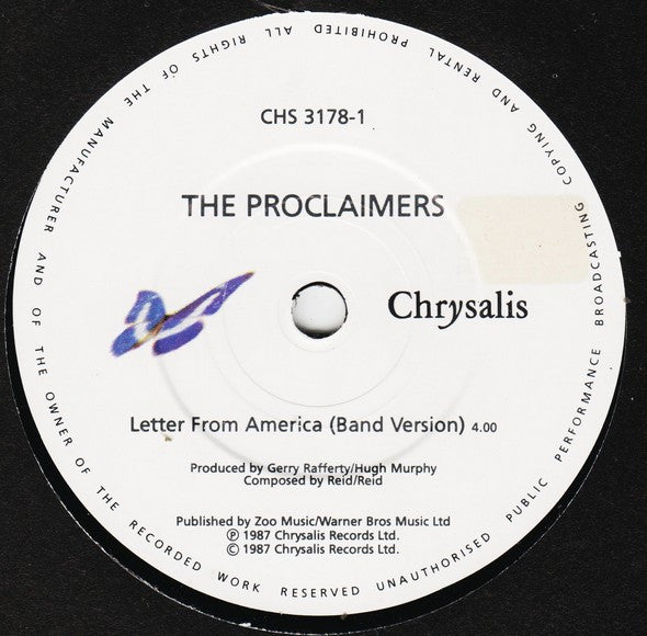 The Proclaimers : Letter From America (Band Version) (7", Single, Pap)