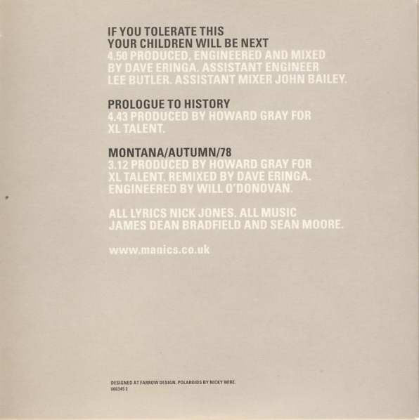 Manic Street Preachers : If You Tolerate This Your Children Will Be Next (CD, Single)