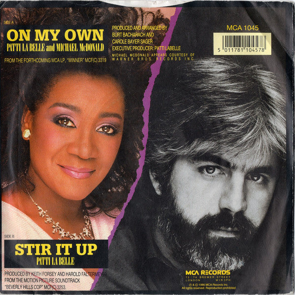 Patti LaBelle And Michael McDonald : On My Own (7", Single, Inj)