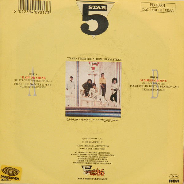 Five Star : Rain Or Shine  (7", Single)