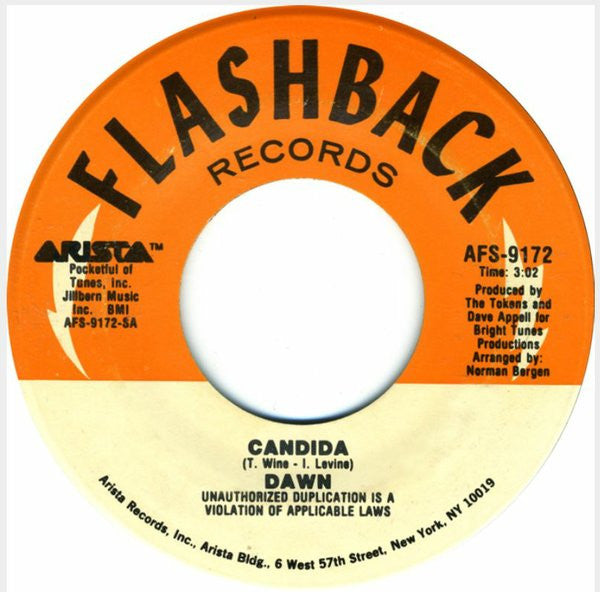 Dawn (5) : Candida / Knock Three Times (7", Single, RE)