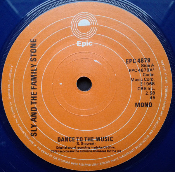 Sly & The Family Stone : Dance To The Music / Stand (7", Blu)