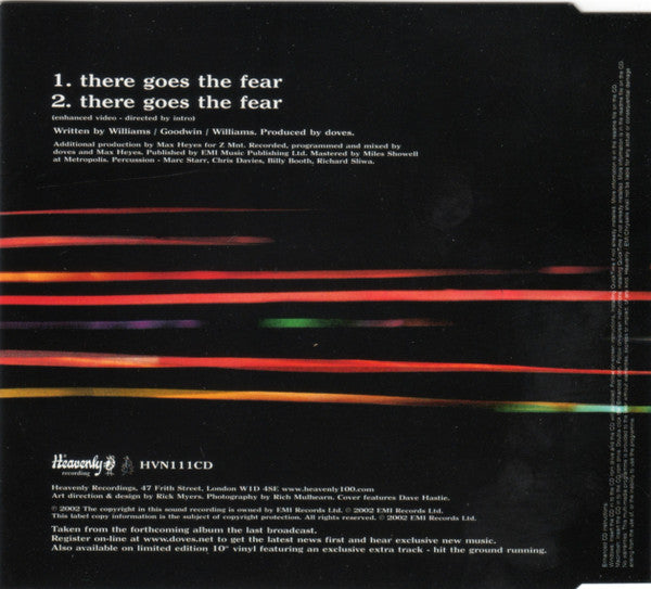 Doves : There Goes The Fear (CD, Single, Enh, Ltd)