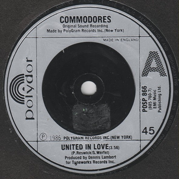 Commodores : United In Love (7", Single)