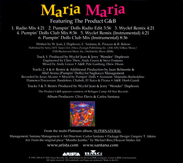 Santana Featuring The Product G&B : Maria Maria (CD, Maxi)