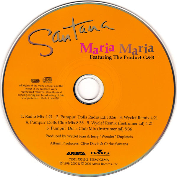 Santana Featuring The Product G&B : Maria Maria (CD, Maxi)