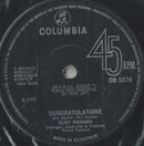 Cliff Richard : Congratulations  (7", Single, Sol)